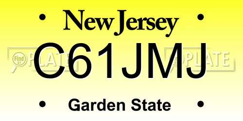 C61JMJ New Jersey License Plate