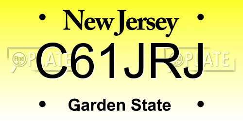 C61JRJ New Jersey License Plate