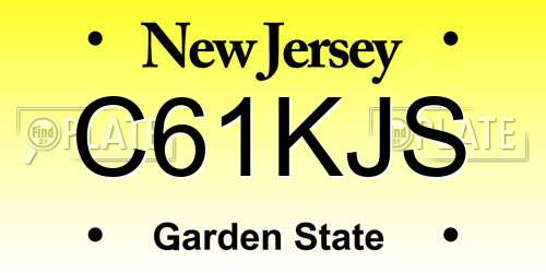 C61KJS New Jersey License Plate