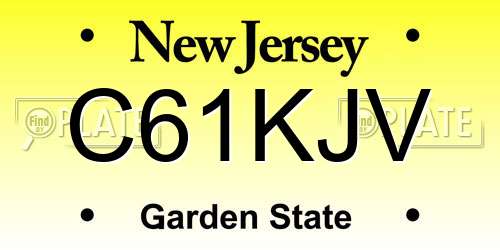 C61KJV New Jersey License Plate
