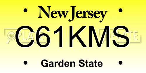 C61KMS New Jersey License Plate