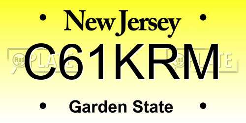 C61KRM New Jersey License Plate