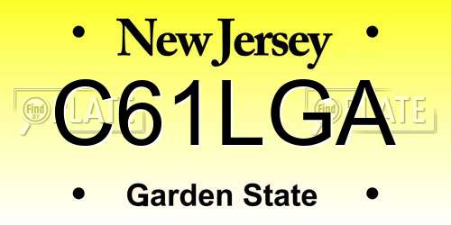 C61LGA New Jersey License Plate