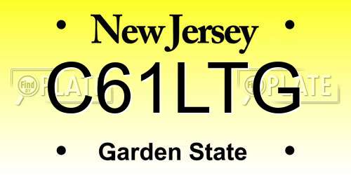 C61LTG New Jersey License Plate