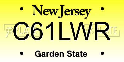 C61LWR New Jersey License Plate