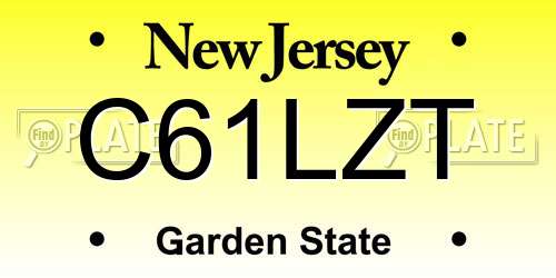 C61LZT New Jersey License Plate