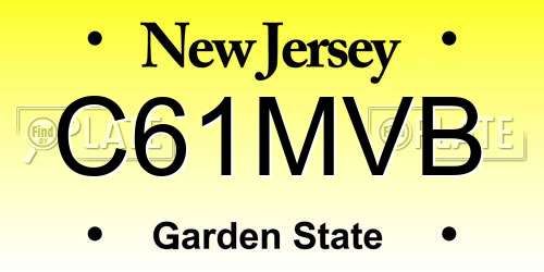 C61MVB New Jersey License Plate
