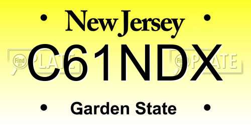 C61NDX New Jersey License Plate