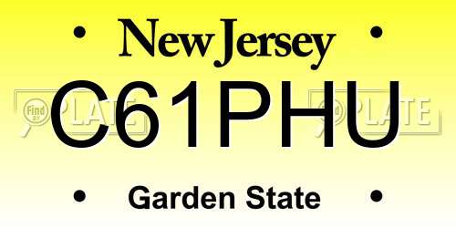 C61PHU New Jersey License Plate