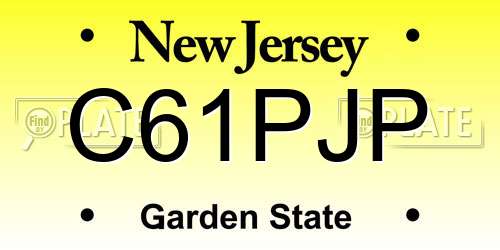 C61PJP New Jersey License Plate