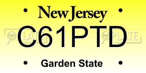 C61PTD New Jersey License Plate