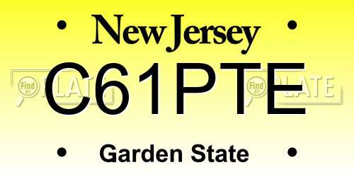 C61PTE New Jersey License Plate