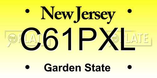 C61PXL New Jersey License Plate