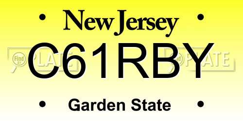 C61RBY New Jersey License Plate