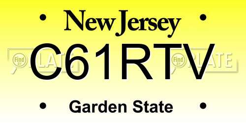 C61RTV New Jersey License Plate