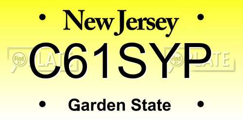 C61SYP New Jersey License Plate