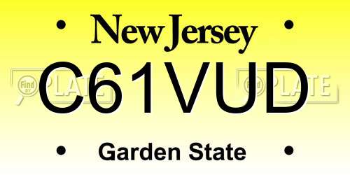 C61VUD New Jersey License Plate