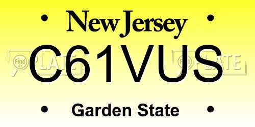 C61VUS New Jersey License Plate