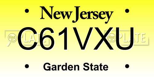 C61VXU New Jersey License Plate