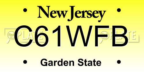 C61WFB New Jersey License Plate