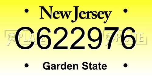 C622976 New Jersey License Plate