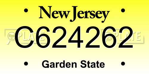 C624262 New Jersey License Plate