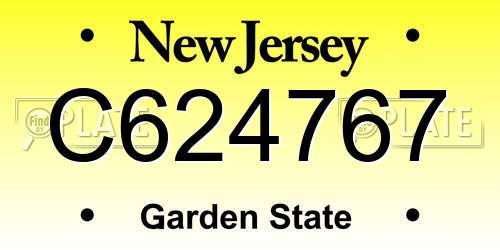 C624767 New Jersey License Plate