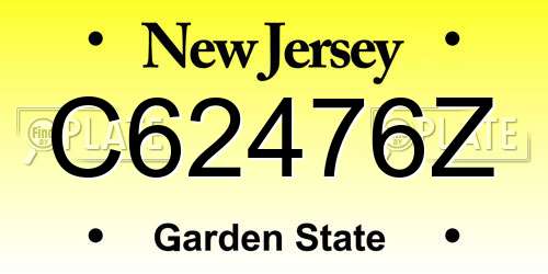 C62476Z New Jersey License Plate