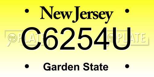 C6254U New Jersey License Plate