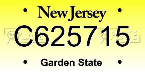 C625715 New Jersey License Plate