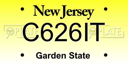 C626IT New Jersey License Plate