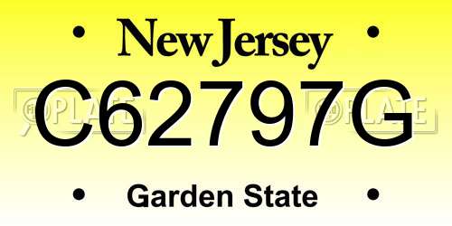 C62797G New Jersey License Plate