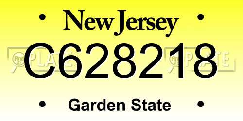 C628218 New Jersey License Plate