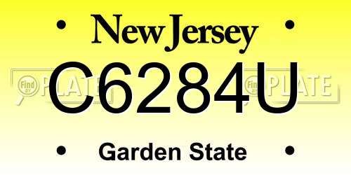 C6284U New Jersey License Plate