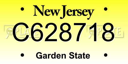 C628718 New Jersey License Plate