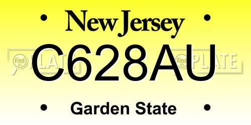 C628AU New Jersey License Plate