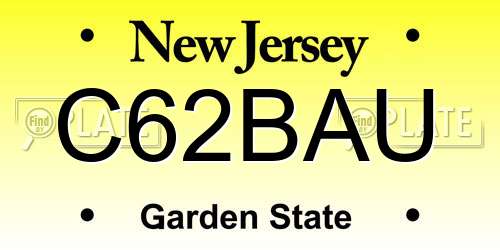 C62BAU New Jersey License Plate