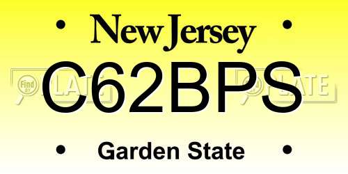 C62BPS New Jersey License Plate