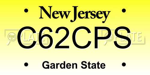C62CPS New Jersey License Plate