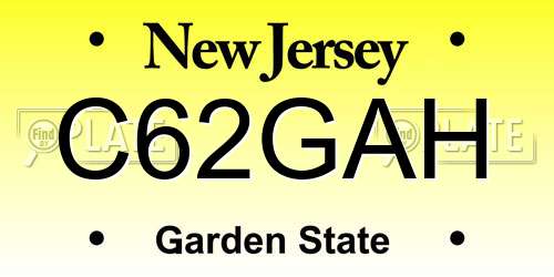 C62GAH New Jersey License Plate