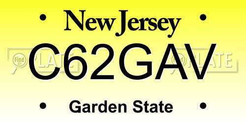 C62GAV New Jersey License Plate