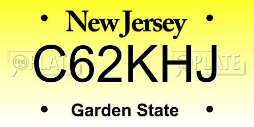 C62KHJ New Jersey License Plate