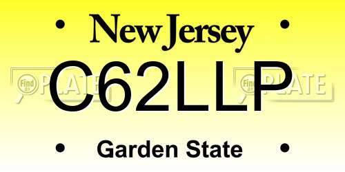 C62LLP New Jersey License Plate
