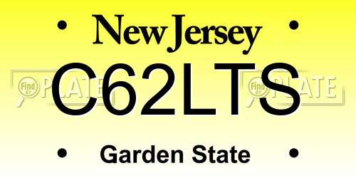 C62LTS New Jersey License Plate