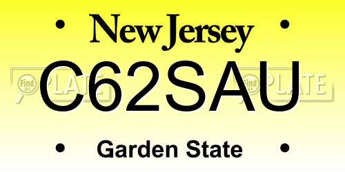 C62SAU New Jersey License Plate