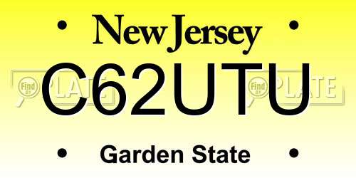 C62UTU New Jersey License Plate