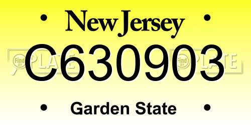 C630903 New Jersey License Plate