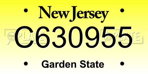 C630955 New Jersey License Plate