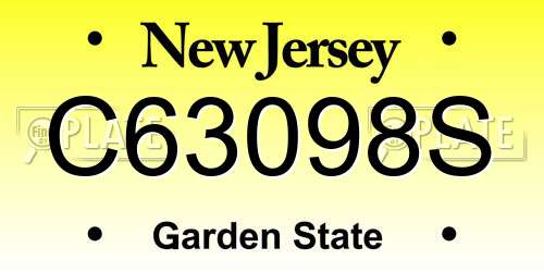 C63098S New Jersey License Plate
