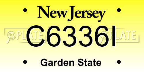 C6336I New Jersey License Plate